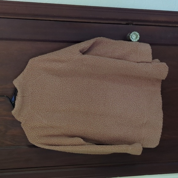 Haven Well Within Brown Sherpa Funnel Neck Pullover Cozy Lounge Wear Size Small - Picture 12 of 13